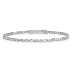 Sterling Silver Rhodium-plated Polished 2.5mm CZ 7.5 inch Tennis Bracelet