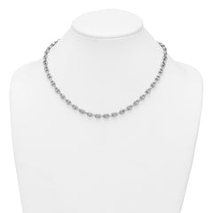 Sterling Silver Rhodium-plated Puffed Anchor/Mariner Link 18 inch Necklace - 2