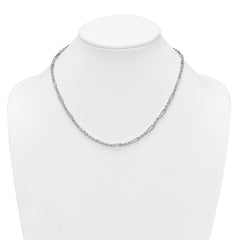 Sterling Silver Polished 4.0mm Figaro Rope 18 Inch Necklace