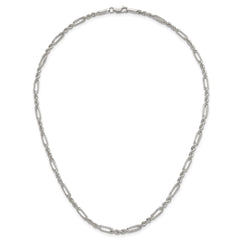 Sterling Silver Polished 4.0mm Figaro Rope 18 Inch Necklace