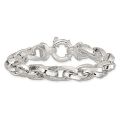 Sterling Silver Polished Double Twisted Link 7.75 inch Bracelet