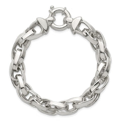 Sterling Silver Polished Double Twisted Link 7.75 inch Bracelet