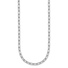 Sterling Silver Rhodium-plated Polished and Twisted Paperclip Link 16 Inch with 2 Inch Extension Necklace