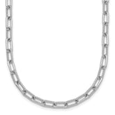Sterling Silver Rhodium-plated Polished and Twisted Paperclip Link 16 Inch with 2 Inch Extension Necklace