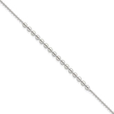 Sterling Silver Polished Center Beaded 7.5 Inch Bracelet