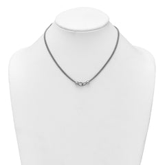 Sterling Silver Rhodium-plated Polished Beads Double Strand Mesh 16 inch with 2 inch Extender Necklace