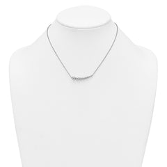Sterling Silver Rhodium-plated Graduated Beaded 16 inch with 1.5 inch Extension Necklace