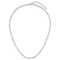 Sterling Silver Polished Oval Bezel CZ 16 Inch with 2 Inch Extension Necklace