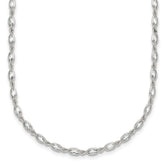 Sterling Silver Polished Oval Bezel CZ 16 Inch with 2 Inch Extension Necklace