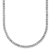 Sterling Silver Rhodium-plated CZ 18 inch Tennis Necklace