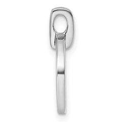 Sterling Silver Rhodium-plated White and Red CZ Open Circle Pendant