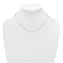 Sterling Silver Polished White CZ 6-Station 16.5 with 1 inch Extension Necklace