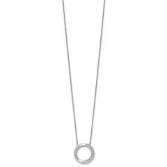 Sterling Silver Rhodium-plated Polished Twisted CZ Circle 17.75 inch Necklace