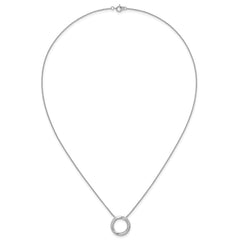 Sterling Silver Rhodium-plated Polished Twisted CZ Circle 17.75 inch Necklace