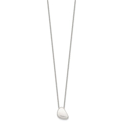 Sterling Silver Polished Pebble 16 Inch with 2 Inch Extension Necklace