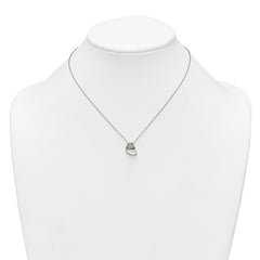 Sterling Silver Polished Pebble 16 Inch with 2 Inch Extension Necklace