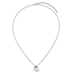 Sterling Silver Polished Pebble 16 Inch with 2 Inch Extension Necklace