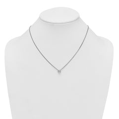 Sterling Silver Rhodium-plated Polished 7.00mm Bezel-set CZ 18 inch Necklace