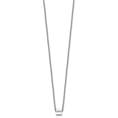 Sterling Silver Rhodium-plated Polished Fancy CZ Cube 16 Inch with 2 Inch Extension Necklace