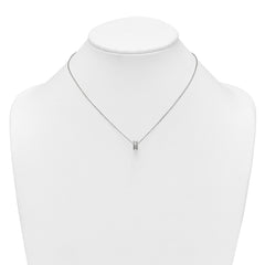 Sterling Silver Polished CZ Circle Bead 16 Inch with 2 Inch Extension Necklace