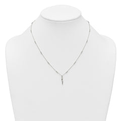 Sterling Silver Polished and Beaded Italian Horn 18 Inch Necklace