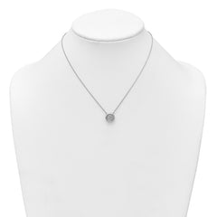 Sterling Silver Rhodium-plated CZ Round Cluster 16 inch with 1 inch Extension Necklace