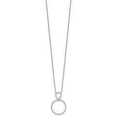 Sterling Silver Rhodium-plated Polished CZ Two Circles 17.75 inch Necklace