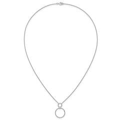 Sterling Silver Rhodium-plated Polished CZ Two Circles 17.75 inch Necklace