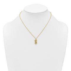 Sterling Silver Gold-tone Polished and Textured Infinity 16 inch Necklace