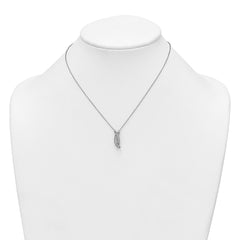 Sterling Silver Rhodium-plated Polished Fancy CZ -X- 16 Inch with 1.25 Inch Extension Necklace