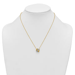 Sterling Silver Gold-tone and Rhodium-plated Polished CZ Knot 18 inch Necklace