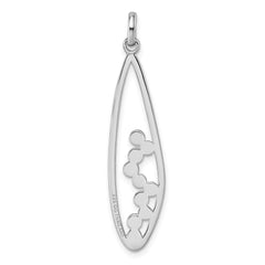 Sterling Silver Rhodium-plated Polished Oval Bubbles Pendant