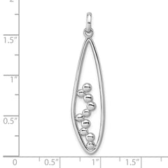 Sterling Silver Rhodium-plated Polished Oval Bubbles Pendant