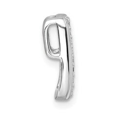 Sterling Silver Rhodium-plated Polished White CZ Chain Slide Pendant