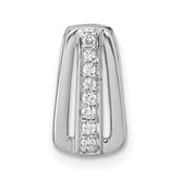 Sterling Silver Rhodium-plated Polished White CZ Chain Slide Pendant