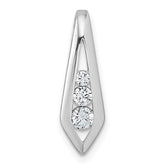 Sterling Silver Rhodium-plated Polished Fancy CZ Kite-shaped Chain Slide Pendant