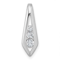 Sterling Silver Rhodium-plated Polished Fancy CZ Kite-shaped Chain Slide Pendant