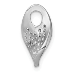 Sterling Silver Rhodium-plated Polished Fancy Curved CZ Pendant