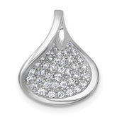 Sterling Silver Rhodium-plated Polished Fancy Curved CZ Pendant