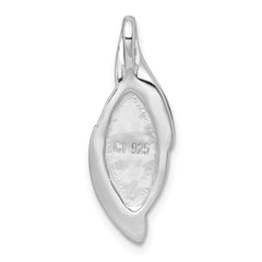 Sterling Silver Rhodium-plated Polished Fancy Marquise Kyanite Cabochon Chain Slide Pendant