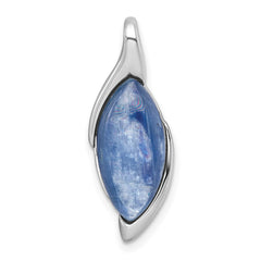 Sterling Silver Rhodium-plated Polished Fancy Marquise Kyanite Cabochon Chain Slide Pendant