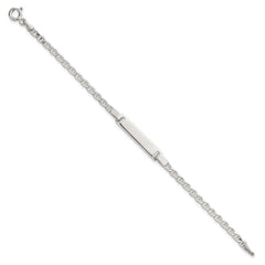 Sterling Silver Polished Anchor Link Childrens 6 Inch ID Bracelet