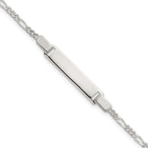 Sterling Silver Polished Figaro Link Childrens 6 Inch ID Bracelet