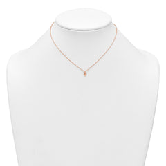 Sterling Silver Rose-tone Polished Heart Childrens 14 inch Necklace