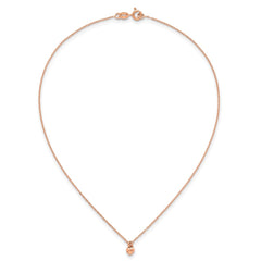 Sterling Silver Rose-tone Polished Heart Childrens 14 inch Necklace