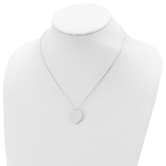 Sterling Silver Engraveable Heart on Box Chain 18 inch Necklace