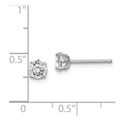 Sterling Silver Madi K Rhodium-plated 5mm Round CZ Children's Stud Earrings