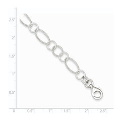 Sterling Silver Fancy Link Bracelet - 8