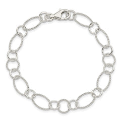 Sterling Silver Fancy Link Bracelet - 8