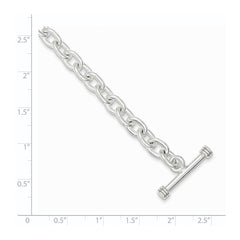 Sterling Silver 7.75inch Polished Fancy Link Toggle Bracelet - 2